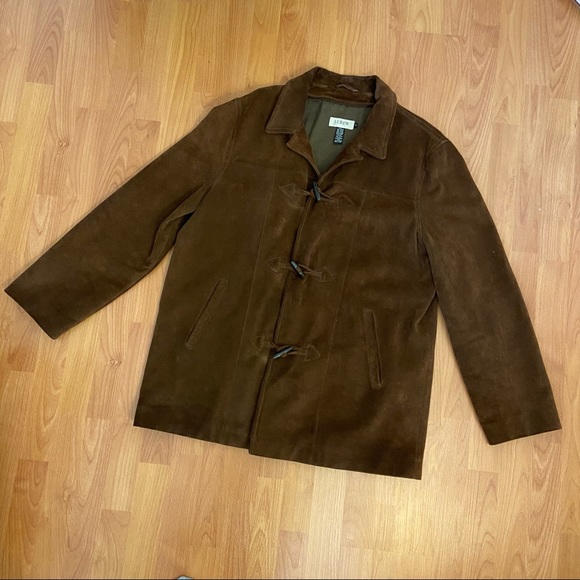 J.Crew Men’s 100% Leather Long Coat / Jacket Size XLT - Picture 2 of 10